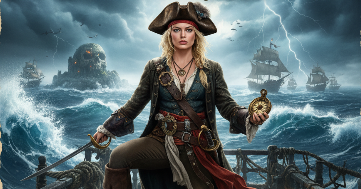 margot robbie em piratas do caribe